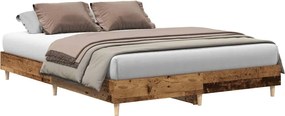 vidaXL Cadru de pat fără saltea Lemn vechi 140x200 cm Lemn prelucrat
