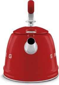 Ceainic cu fluier Smeg CKLW2001RD, 2,3 l, Inducție, Mâner care nu se încălzește, Oțel, Roșu
