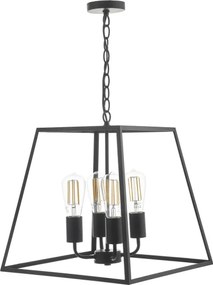 Där Lighting ACA8622 - Candelabru suspendat pe lanț ACADEMY 4xE27/60W/230V negru