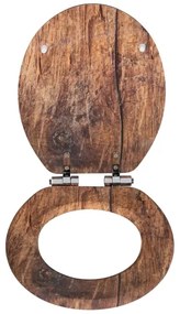 WENKO 25226100-WC Capac WC RUSTIC 35,5x42,5 cm maro/argintiu