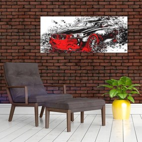 Tablou - Mașina pictată în acțiune (120x50 cm)