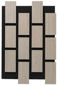 Panou riflaj acustic decorativ, MDF si pasla, AC16, 60x40x2.1cm, Gri