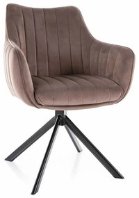 Scaun de bucătărie Azalia Velvet, maro / negru