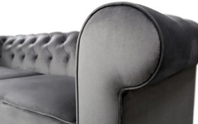 Canapea extensibila Oxford Chesterfield, 88x216x75 cm, 3 locuri, Antracit