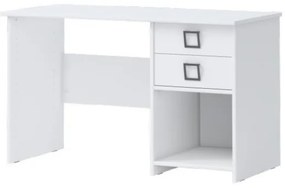 Masa de birou din pal, cu 2 sertare, pentru copii, Kiki KS6 Alb, L125xl60xH74 cm