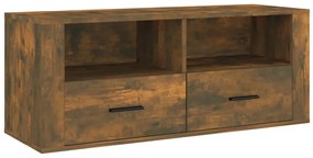 vidaXL Comodă TV, stejar fumuriu, 100x35x40 cm, lemn prelucrat