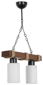 Candelabru pe lanț JASMIN 2xE27/40W/230V maro/alb