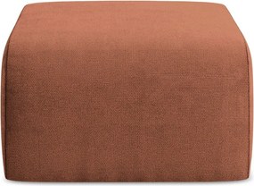 Taburet teracotă cu tapițerie din chenille Lani – Makamii