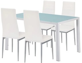 Mabel 4+1 set de sufragerie alb-gri