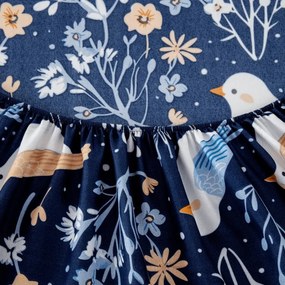 Cearsaf din microfibra DENIM BIRDS albastru 90x200 cm