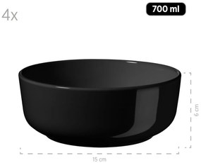 Set de masă Mäser 16 piese ALENIA, negru