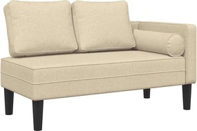vidaXL Șezlong cu perne, crem, material textil