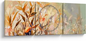Tablou - Plante pictate (cu ceas) (90x30 cm)