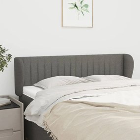 vidaXL Tăblie de pat cu aripioare gri închis 147x23x78/88 cm textil