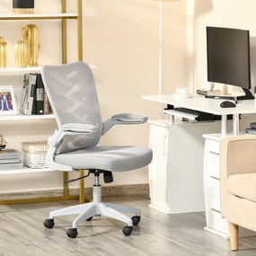 Scaun de Birou Ergonomic, Fotoliu Pivotant, Inaltime Reglabila, Functie de leganare 58.5x58x94.5-103.5cm, Gri Vinsetto | Aosom RO