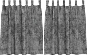 vidaXL Cortine din catifea cu perdele 2 pcs Gri 140 x 140 cm Catifea