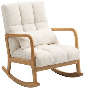 HOMCOM Balansoar 90°-130° cu Pernă Lombară din Țesătură Sherpa Albă | Aosom Romania