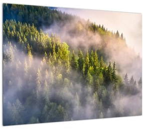 Tablou pe sticlă peisajului montan (70x50 cm)