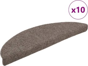 vidaXL Covorașe autoadezive pentru scări, 10 buc., 56x17x3 cm, bej, semirotunde