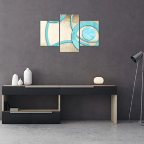 Tablou - Cercuri albastre acvarelă (90x60 cm)