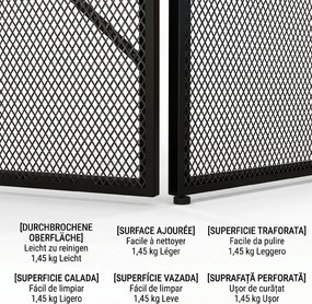 HOMCOM Paravan Pliabil Anti-Scântei pentru Șemineu cu 3 Panouri, 135x1,2x85 cm, Negru | Aosom Romania