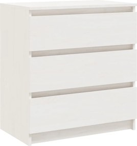 vidaXL Noptieră, alb, 60x36x64 cm, lemn masiv de pin