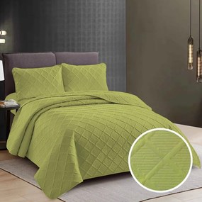 CUVERTURĂ PAT UNI + 2 FEȚE DE PERNĂ – VERDE DESCHIS