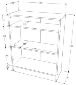 Comoda haaus Atena, 2 Usi, Wenge/Stejar Ferrara, 80 x 35 x 100 cm