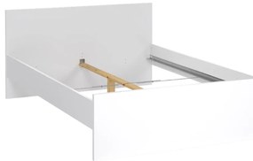 Pat matrimonial alb din placă aglomerată de lemn fără somieră 140x200 cm Naia – Tvilum
