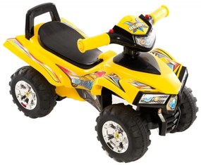 Masinuta cu Functie de Trotineta Fara Pedale Pentru Copii NOVOKIDS™ ATV Rider, Maxim 27 Kg, Cu Melodii, Sezut comfortabil, Galben