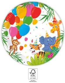 Junglă Balloons farfurie de hârtie set de 8 20 cm FSC