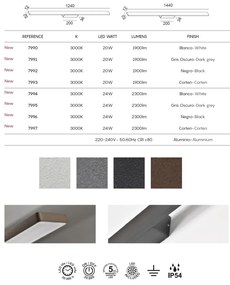 Aplica LED iluminat exterior liniar IP54 LOTUS 24W maro corten