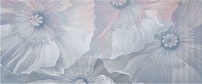 Tablou - Flori albastre pe perete (120x50 cm)