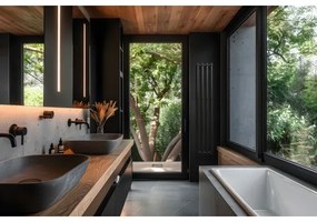 P.M.H. R2B - Radiator portprosop pentru baie ROSENDAL, 350 W, 150 cm, negru