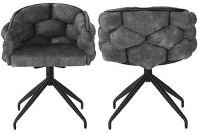 Set de 2 scaune din catifea, Gri | Aosom Romania