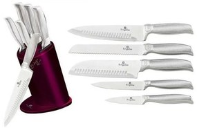 Set cutite inox 6 piese, suport inox Purple Berlinger Haus, BH 2270