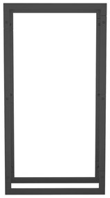 Suport pentru lemne de foc, negru mat, 50x28x94 cm otel