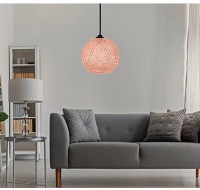 Lustră pe cablu JUTE 1xE27/60W/230V roz