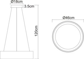 Globo 15924W - Lustră LED suspendată pe cablu KEMP LED/45W/230V Ø 46 cm, alb