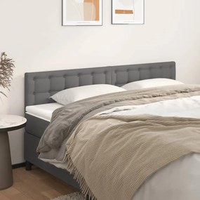 vidaXL Tăblii de pat, 2 buc, gri, 90x5x78/88 cm, piele ecologică