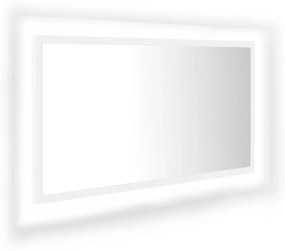 Oglinda de baie cu LED, alb, 80x8,5x37 cm, lemn prelucrat Alb