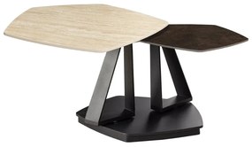 Masuta de cafea moderna cu doua blaturi rotative din ceramica Movement 80-130cm