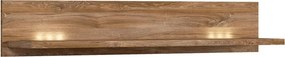 Polita GENT, stejar, PAL, cu iluminare LED, 139x27x25 cm