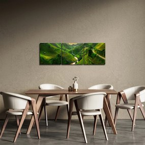 Tablou - Terase de orez Mu Cang Chai (cu ceas) (90x30 cm)