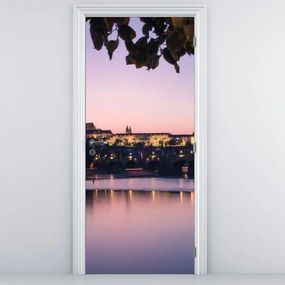 Fototapet pentru ușă - Castelul Praga și Vltava (95x205cm)