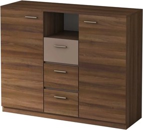 Comoda EFFECT, stejar columbia/gri, PAL, 130x42x105 cm
