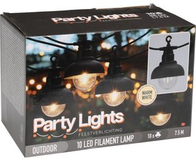 Lanț de petrecere cu LED-uri pentru exteriorMarco, 4,5 m, 10, filamente LED, IP 44