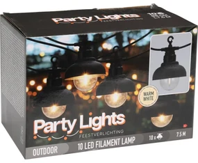 Lanț de petrecere cu LED-uri pentru exteriorMarco, 4,5 m, 10, filamente LED, IP 44