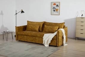 Canapea extensibila, Catifea Galben Mustar APARTMENT 215cm