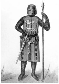 Ilustrație Old illustration of Knight of the 13th century, mikroman6